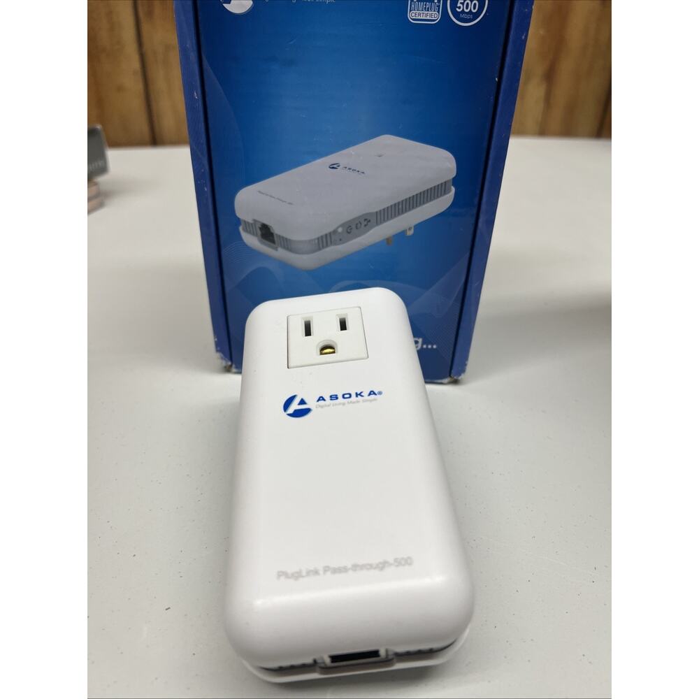 Asoka PL9671-A2 PlugLink-ETH-500 HomePlug Powerline Ethernet Adapter With Box